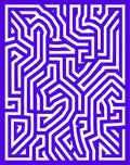 Blue White Maze Like Geometric Pattern Rug