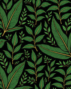Green Leaf Pattern Tropical Design Rug