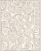 Cream Burgundy Swirl Pattern Design Rug