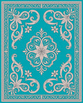 Classic Scrollwork Floral Teal Rug