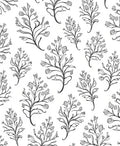 Botanical Line Art Whimsical Floral Pattern Rug