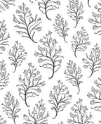 Botanical Line Art Whimsical Floral Pattern Rug