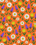 Bright Daisy And Rose Pattern Rug