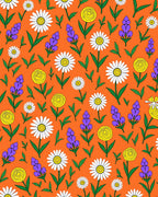 Bright Daisy And Rose Pattern Rug