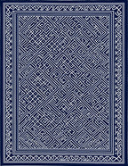 Navy White Intricate Geometric Pattern Rug