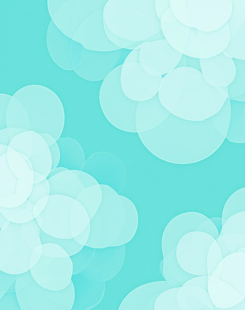 Aqua Circles Abstract Pattern Rug