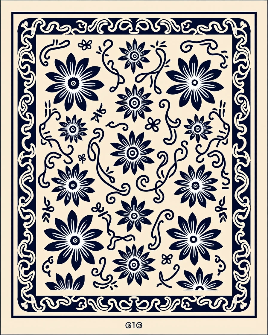 Classic Floral Vine Pattern Rug