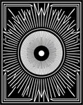 Central Sunburst Geometric Contrast Rug