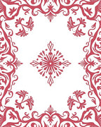Classic Red Floral Damask Pattern Rug