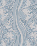 Serene Blue Swirl Pattern Design Rug