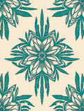 Mandala Feather Teal Pattern Rug