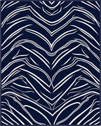 Daring White Navy Abstract Swirls Rug