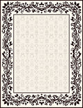 Nature Inspired Scroll Patterned Border Rug