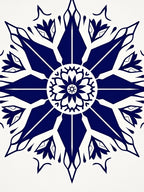 Navy Blue Starburst Floral Medallion Rug