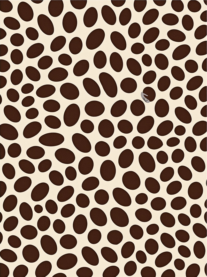 Abstract Brown Oval Pattern Rug