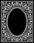 Ornate Black White Floral Scroll Rug