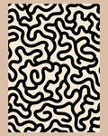 Abstract Black Swirl Pattern Rug