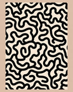 Abstract Black Swirl Pattern Rug
