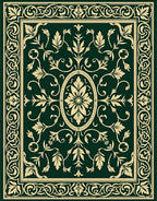 Ornate Floral Scroll Motif Rug