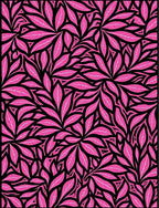 Abstract Pink Leaf Pattern Rug