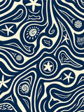 Coastal Wave And Starfish Pattern Rug