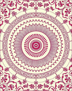 Mandala Design With Floral Accents Rug