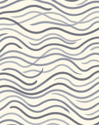 Modern Wavy Gray Stripes Rug