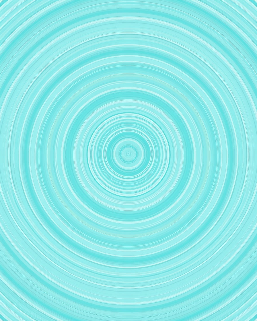Cool Blue Concentric Circle Design Rug