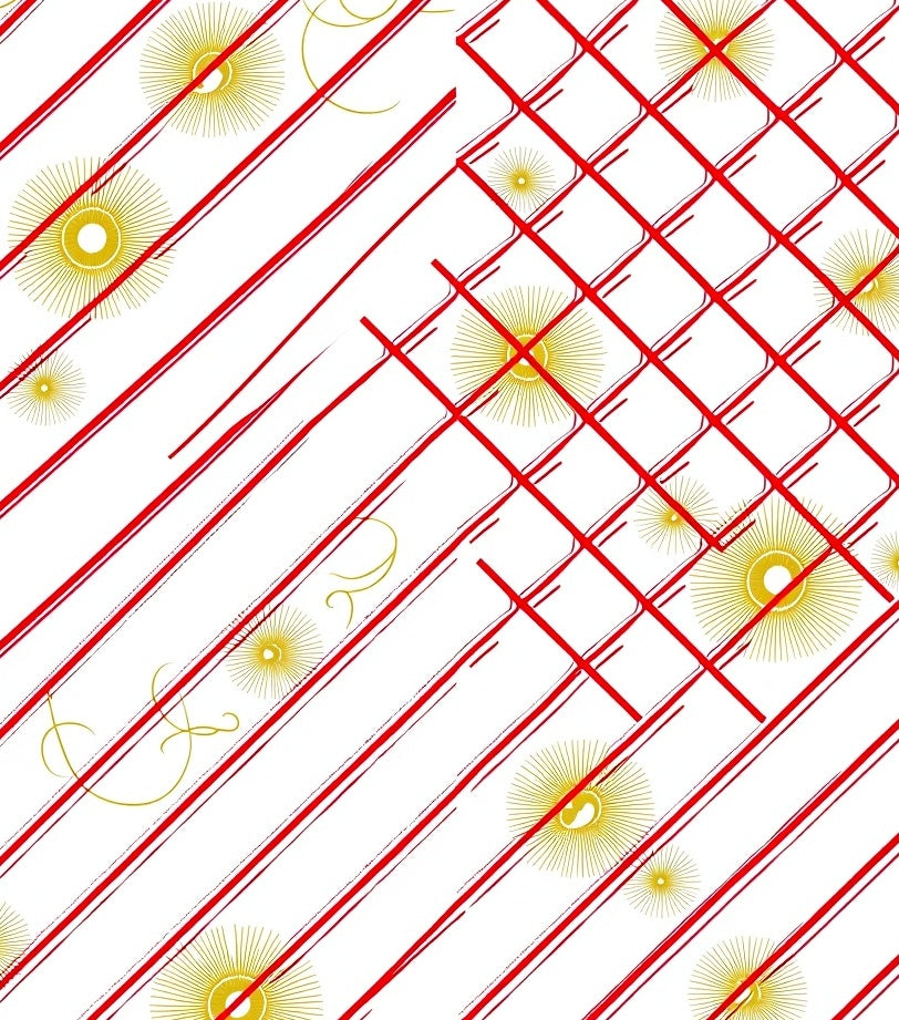 Red Sunshine Geometric Medallion Rug