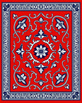 Classic Floral Bordered Red Rug