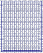 Bold Blue Interlocking Square Pattern Rug
