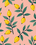 Citrus Lemon Leaf Branch Pattern Rug