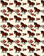 Earthy Horse Tribal Pattern Design Rug