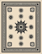 Bold Floral Star Pattern Rug
