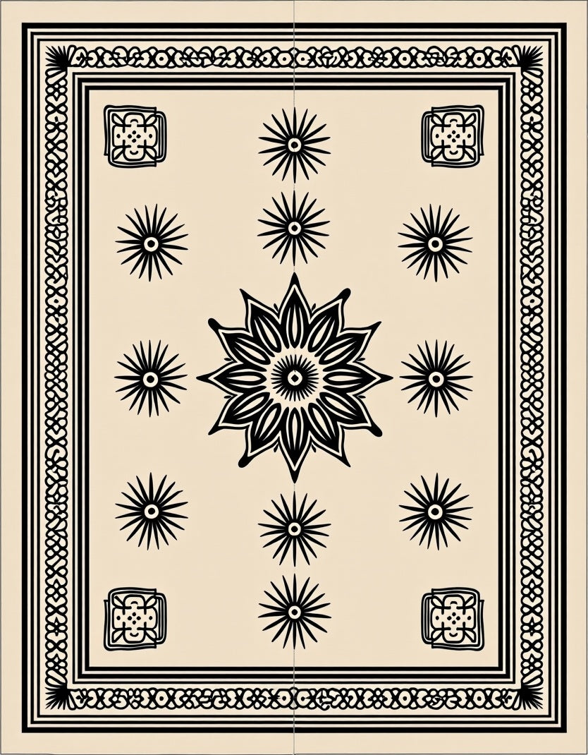 Bold Floral Star Pattern Rug