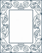 Elegant Abstract Scrollwork Border Design Rug