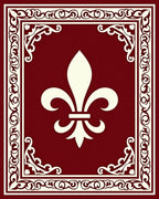 Regal Fleur De Lis Classic Border Rug