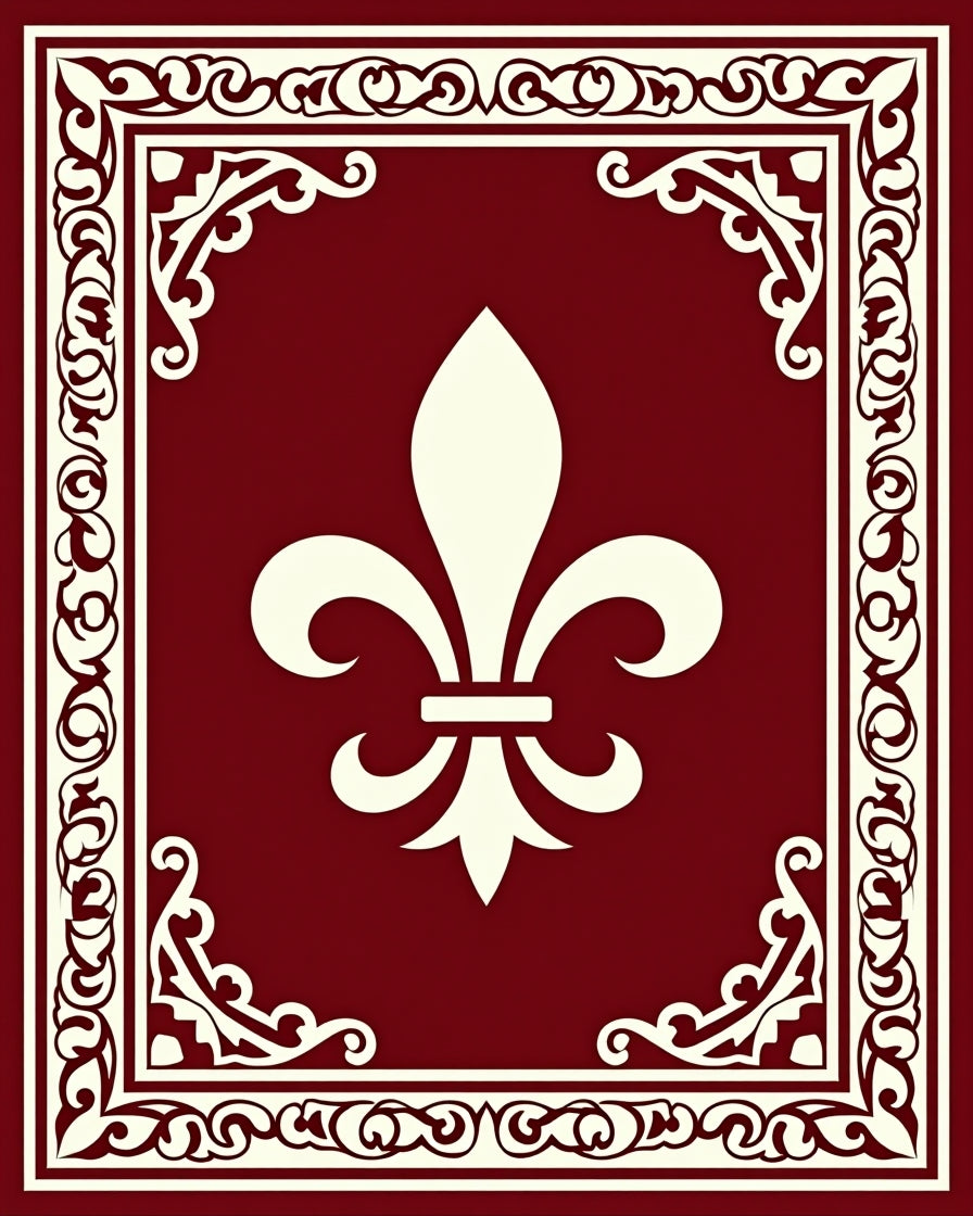 Regal Fleur De Lis Classic Border Rug