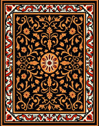 Ornate Floral Symmetry Vintage Pattern Rug