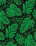 Verdant Leaf Pattern Art Deco Rug