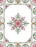Elegant Floral Inlay Frame Design Rug