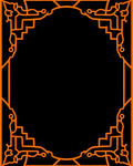 Orange Geometric Ornate Frame Rug