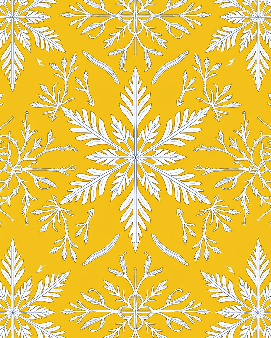 Yellow Floral Starburst Pattern Rug