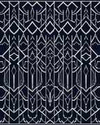 Bold Geometric Art Deco Outline Design Rug