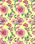 Delicate Pink Floral Garden Pattern Rug