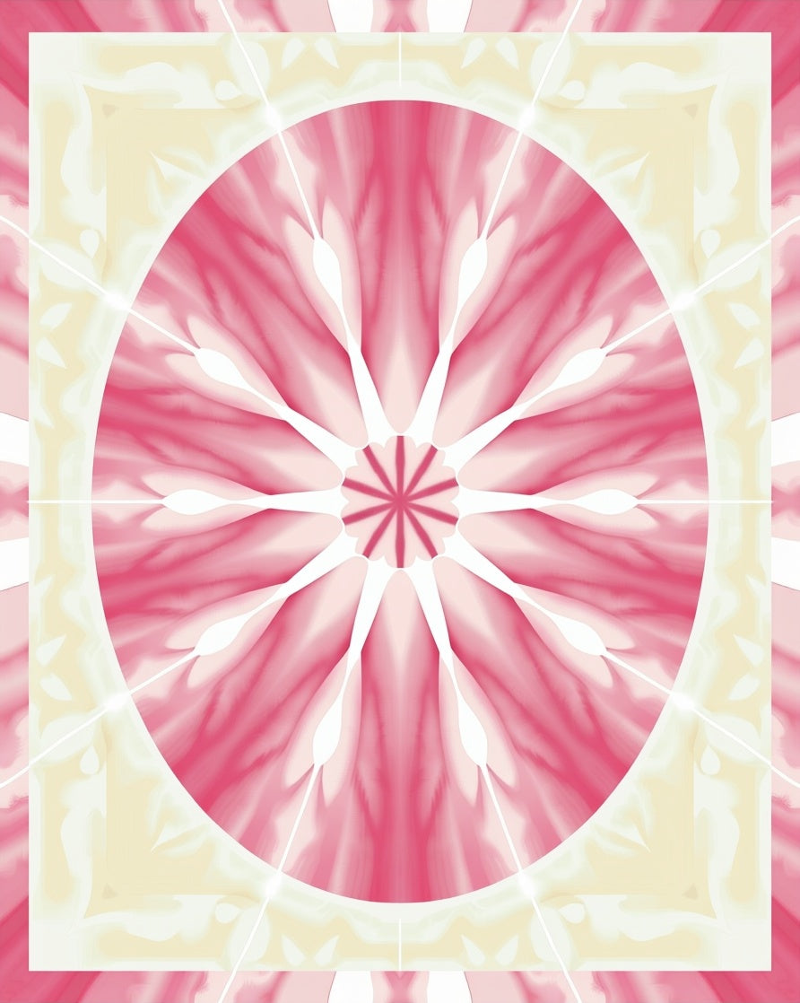 Radiant Pink Floral Mandala Design Rug