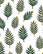 Dark Green Fern Frond Scatter Rug