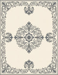 Ornate Floral Scrollwork Design Rug