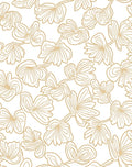 Gold Line Art Floral Pattern Rug
