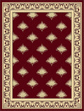 Elegant Burgundy Fan Motif Rug